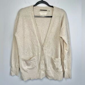 Brazeau Tricot Size 3 • Cream Cashmere Open Cardigan Sweater.